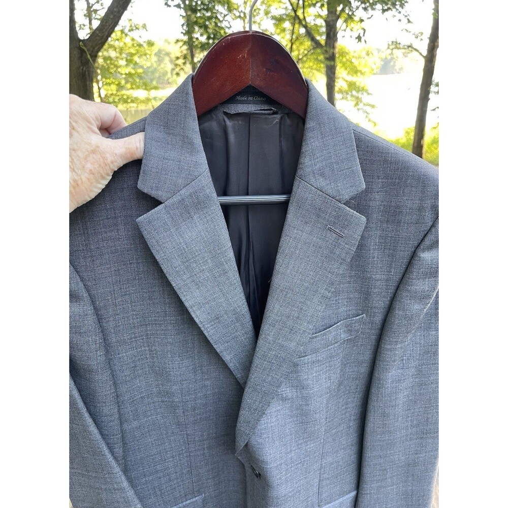 Vtg Lauren Ralph Lauren Gray Suit Jacket Blazer Coat Wool 2 Button Close Men 40L